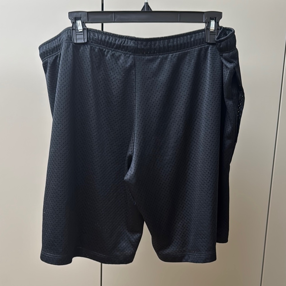 BRIAN LICHTENBERG Vintage Black Mesh Shorts with White 'Ballin' Text - Picture 7 of 8
